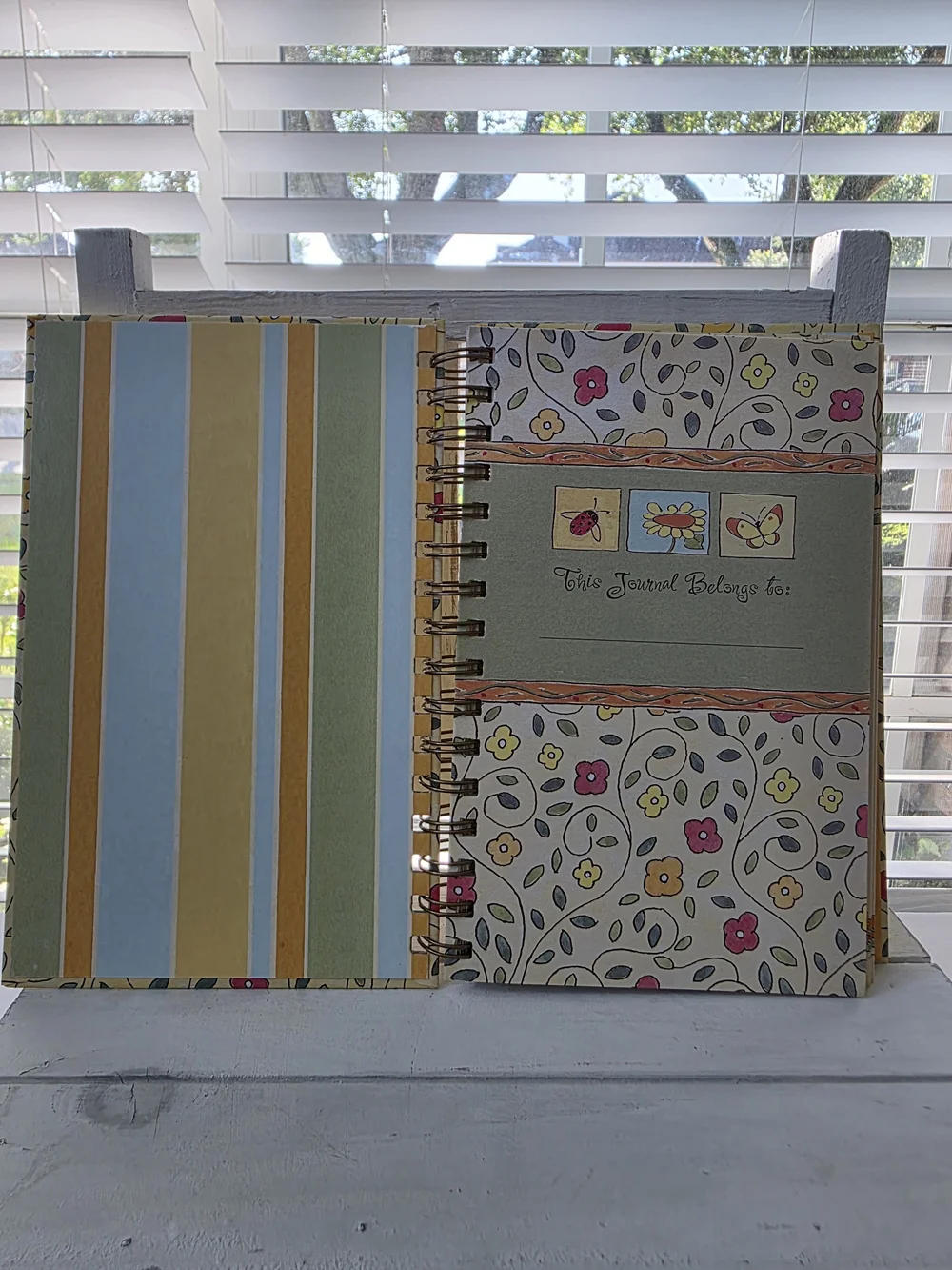 DaySpring Floral Spiral Journal with Butterfly & Ladybug Motifs - Yellow